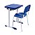 Kit Escolar Individual AZUL – (Mesa e Cadeira) – ADULTO – – COR AZUL – 40081 - Imagem 2