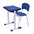 Kit Escolar Individual AZUL – (Mesa e Cadeira) – ADULTO – – COR AZUL – 40081 - Imagem 1