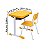 Kit Escolar Individual – (Mesa e Cadeira) – JUVENIL 06 a 09 Anos COR AMARELO – 41083 - Imagem 4