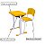 Kit Escolar Individual AMARELO – (Mesa e Cadeira) – ADULTO – COR AMARELO – 40083 - Imagem 3