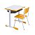 Kit Escolar Individual AMARELO – (Mesa e Cadeira) – JUVENIL – MDF – COR AMARELO – 40094 - Imagem 2