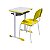 Kit Escolar Individual AMARELO – (Mesa e Cadeira) – ADULTO – MADEIRA – COR AMARELO – 40098 - Imagem 2