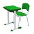 Kit Escolar Individual VERDE – (Mesa e Cadeira) – ADULTO – COR VERDE – 40084 - Imagem 1
