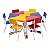 Conjunto HEXAGONAL Mesas e Cadeiras – 02 A 06 anos – INFANTIL 41098 - Imagem 1