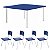 Conjunto Quadrado c/ 04 Cadeiras COR AZUL – TAMPO PLÁSTICO – 02 a 06 Anos – INFANTIL – 44000 - Imagem 1