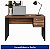 Mesa de Escritório 1,20x0,60 Com Gavetas - Nogal Sevilha/Preto - 21471 - Casa das Cadeiras Goiânia - Imagem 2