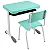 Conjunto Escolar Individual Retangular Plástico Verde Água – INFANTIL (03 a 06 anos) – 77106 - Casa das Cadeiras Goiânia - Imagem 2