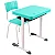 Conjunto Escolar Individual Retangular Plástico Verde Água – JUVENIL (06 a 10 anos) – 77107 - Casa das Cadeiras Goiânia - Imagem 1