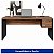 Mesa de Escritório 1,70x0,70 Com Gavetas - Nogal Sevilha/Preto - 21475 - Casa das Cadeiras Goiânia - Imagem 3