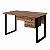Mesa de Escritório Pés INDUSTRIAL 1,20x0,60 Com Gavetas - Nogal Sevilha/Preto - 24471 - Casa das Cadeiras Goiânia - Imagem 1
