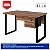 Mesa de Escritório Pés INDUSTRIAL 1,20x0,60 Com Gavetas - Nogal Sevilha/Preto - 24471 - Casa das Cadeiras Goiânia - Imagem 3
