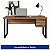Mesa de Escritório Pés INDUSTRIAL 1,50x0,60 Com Gavetas - Nogal Sevilha/Preto - 24473 - Casa das Cadeiras Goiânia - Imagem 2