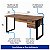 Mesa de Escritório Pés INDUSTRIAL 1,50x0,60 Com Gavetas - Nogal Sevilha/Preto - 24473 - Casa das Cadeiras Goiânia - Imagem 6