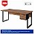 Mesa de Escritório Pés INDUSTRIAL 1,70x0,70 Com Gavetas - Nogal Sevilha/Preto - 24475 - Casa das Cadeiras Goiânia - Imagem 3