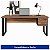 Mesa de Escritório Pés INDUSTRIAL 1,70x0,70 Com Gavetas - Nogal Sevilha/Preto - 24475 - Casa das Cadeiras Goiânia - Imagem 2