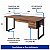 Mesa de Escritório Pés INDUSTRIAL 1,70x0,70 Com Gavetas - Nogal Sevilha/Preto - 24475 - Casa das Cadeiras Goiânia - Imagem 6