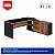 Mesa de Escritório Diretor em 'L' com Vidro Fumê - 1,90x1,50 - Nogal Sevilha/Preto - 21428 - Casa das Cadeiras - Imagem 5