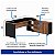 Mesa de Escritório Diretor em 'L' com Vidro Fumê - 1,90x1,50 - Nogal Sevilha/Preto - 21428 - Casa das Cadeiras - Imagem 4