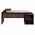 Mesa de Escritório em 'L' com Vidro Fumê - 1,92x1,60 - Marsala/Preto - 23486 - Casa das Cadeiras Goiânia - Imagem 2