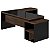 Mesa de Escritório em 'L' com Vidro Fumê - 1,92x1,60 - Marsala/Preto - 23486 - Casa das Cadeiras Goiânia - Imagem 4