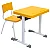Conjunto Escolar Individual Retangular Plástico Amarelo – INFANTIL (03 a 06 anos) – 77406 - Casa das Cadeiras Goiânia - Imagem 1
