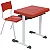 Conjunto Escolar Individual Retangular Plástico Vermelho – JUVENIL (06 a 10 anos) – 77207 - Casa das Cadeiras Goiânia - Imagem 1