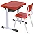 Conjunto Escolar Individual Retangular Plástico Vermelho – JUVENIL (06 a 10 anos) – 77207 - Casa das Cadeiras Goiânia - Imagem 2