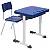 Conjunto Escolar Individual Retangular Plástico Azul – JUVENIL (06 a 10 anos) – 77307 - Casa das Cadeiras Goiânia - Imagem 1