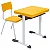 Conjunto Escolar Individual Retangular Plástico Amarelo – JUVENIL (06 a 10 anos) – 77407 - Casa das Cadeiras Goiânia - Imagem 1