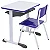 Conjunto Escolar Individual Retangular Tampo de MDF Azul – INFANTIL (03 a 06 anos) – 77507 - Casa das Cadeiras Goiânia - Imagem 2