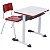 Conjunto Escolar Individual Retangular Tampo de MDF Vermelho – INFANTIL (03 a 06 anos) – 77508 - Casa das Cadeiras Goiânia - Imagem 1