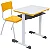 Conjunto Escolar Individual Retangular Tampo de MDF Amarelo – JUVENIL (06 a 10 anos) – 77606 - Casa das Cadeiras Goiânia - Imagem 1
