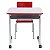 Conjunto Escolar Individual Retangular Tampo de MDF Vermelho – JUVENIL (06 a 10 anos) – 77607 - Casa das Cadeiras Goiânia - Imagem 3