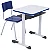 Conjunto Escolar Individual Retangular Tampo de MDF Azul – JUVENIL (06 a 10 anos) – 77608 - Casa das Cadeiras Goiânia - Imagem 1