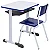 Conjunto Escolar Individual Retangular Tampo de MDF Azul – JUVENIL (06 a 10 anos) – 77608 - Casa das Cadeiras Goiânia - Imagem 2