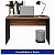 Mesa de Escritório 1,20x0,60 Sem Gavetas - Nogal Sevilha/Preto - 21469 - Casa das Cadeiras Goiânia - Imagem 2