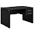 Mesa de Escritório 1,20x0,60 Com Gavetas - PRETO/PRETO - 31472 - Casa das Cadeiras Goiânia - Imagem 1
