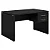Mesa de Escritório 1,50x0,70 Com Gavetas - PRETO/PRETO - 31582 - Casa das Cadeiras Goiânia - Imagem 1