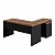Mesa de Escritório em "L"  (1,50x0,60) + Mesa Auxiliar com Gaveteiro (0,90x0,45) Nogal/Preto - 49768 - Casa das Cadeiras Goiânia - Imagem 2