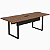 Mesa de Reunião Retangular PÉS INDUSTRIAL (2,50x1,00) Com Caixa de Tomada Completa Nogal/Preto - 42307 - Casa das Cadeiras Goiânia - Imagem 1