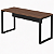 Mesa de Escritório INDUSTRIAL 1,20x0,60 Sem Gavetas - Nogal Sevilha/Preto - 21477 - Casa das Cadeiras Goiânia - Imagem 1