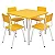 Conjunto Coletivo Escolar Quadrado Amarelo com Mesa Quadrada + 4 Cadeiras – MATERNAL (01 a 03 anos) – 76585 - Casa das Cadeiras Goiânia - Imagem 1