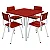 Conjunto Coletivo Escolar Quadrado Vermelho com Mesa Quadrada + 4 Cadeiras – INFANTIL (03 a 06 anos) – 76589 - Casa das Cadeiras Goiânia - Imagem 1