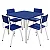 Conjunto Coletivo Escolar Quadrado Azul com Mesa Quadrada + 4 Cadeiras – INFANTIL (03 a 06 anos) – 76601- Casa das Cadeiras Goiânia - Imagem 1