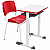 Conjunto Escolar Individual Retangular Tampo de MDF Vermelho – ADULTO – 77677 - Casa das Cadeiras Goiânia - Imagem 1