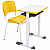 Conjunto Escolar Individual Retangular Tampo de MDF Amarelo – ADULTO – 77687 - Casa das Cadeiras Goiânia - Imagem 1
