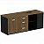 Armário Diretivo Para Escritório Esquerdo Com Caixa De Tomada 160X50 Linha Prima 40 – Nogal/Preto - 65507 - Casa das Cadeiras Goiânia - Imagem 1