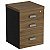 Gaveteiro Pedestal Para Escritório Desmontado 2 Gavetas + Pasta Suspensa 46 cm De Largura Linha Prima 40 – Nogal/Preto - 47679 - Casa das Cadeiras Goiânia - Imagem 1