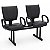 Longarina Para Recepção B-One Costurada – 02 Lugares – Com Braços Fixos Corsa – Courvin Preto - 80804 - Casa das Cadeiras Goiânia - Imagem 1