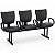 Longarina Para Recepção B-One Costurada – 03 Lugares – Com Braços Fixos Corsa – Courvin Preto - 67439 - Casa das Cadeiras Goiânia - Imagem 1